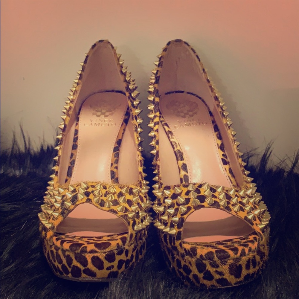 Vince Camuto Spiked Leopard Heels